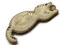 30mm White with Orange and Black Spots Cat Gold Metal and Enamel Pendant